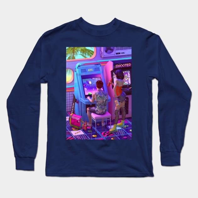 Back to the Arcade Long Sleeve T-Shirt by dennybusyet